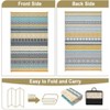 Outdoor Rug Waterproof Patio Rug Mat Geometric Rug Plastic Straw Outside Rug for RV Camping Picnic Reversible Rug - 4 of 4