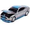 2017 Ford Mustang GT Tribute Edition Ingot Silver Metallic with Petty Blue and Red 1/64 Diecast Model Car by Auto World - 3 of 4