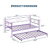 Twin Size Daybed with Trundle - Metal Daybed Frame with Steel Slats, Headboard & Roll-Out Bed, Space-Saving Sleeper Sofa - 3 of 4