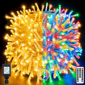 Ollny 640 LED Warm White/Multi-color Christmas String Lights (Clear Cable, Plug in, 11 Modes, IP44) - 1 of 4