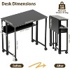Folding Desk 24.8 Inch Portable Computer Table with Particle Board Top and Metal Frame, Small Study Desk for Home Office Bedroom Living Room - 2 of 4