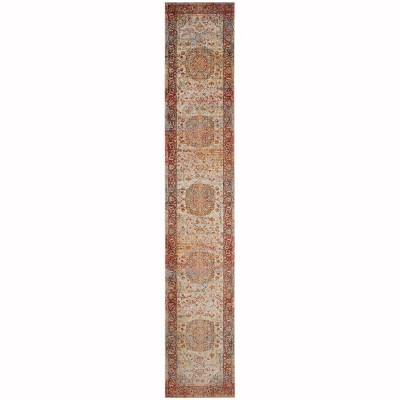Blue Reversible Synthetic 26" x 12" Washable Rug