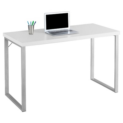 Contemporary Silver Metal Computer Desk - EveryRoom