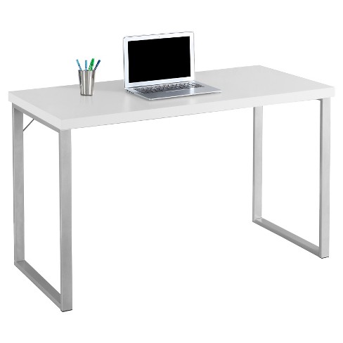 Contemporary Silver Metal Computer Desk White Everyroom Target