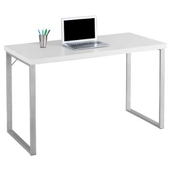 Contemporary Silver Metal Computer Desk White - EveryRoom