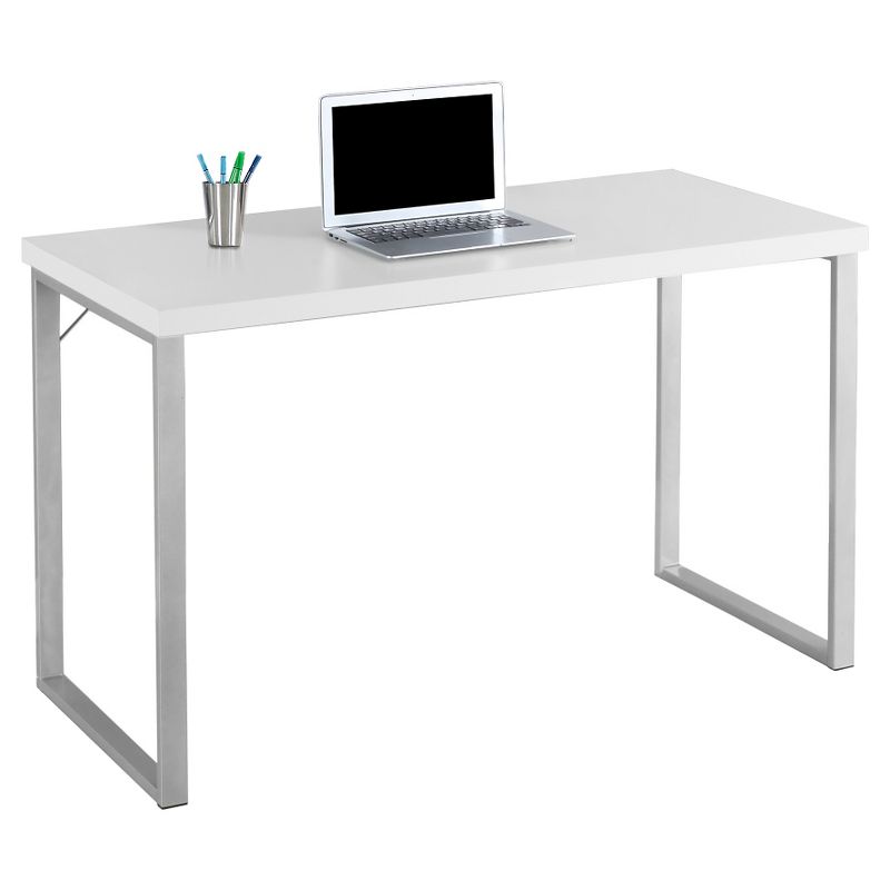Contemporary Silver Metal Computer Desk - EveryRoom, 1 of 7