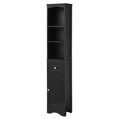 Ridstar 66.9 in. H Black Bathroom Cabinet with Drawer and Adjustable Shelf