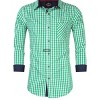Coolmee Mens Plaid Casual Shirts Soft Long Sleeve Front Button Down Shirts Regular Stretch with Pocket - 2 of 3