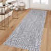 Modern Solid Scalloped Rugs for Living Room, Washable Non Slip Ultra Thin Soft Bedroom Rugs, Indoor Low Pile Large Carpet for Nursery Room - 2 of 4