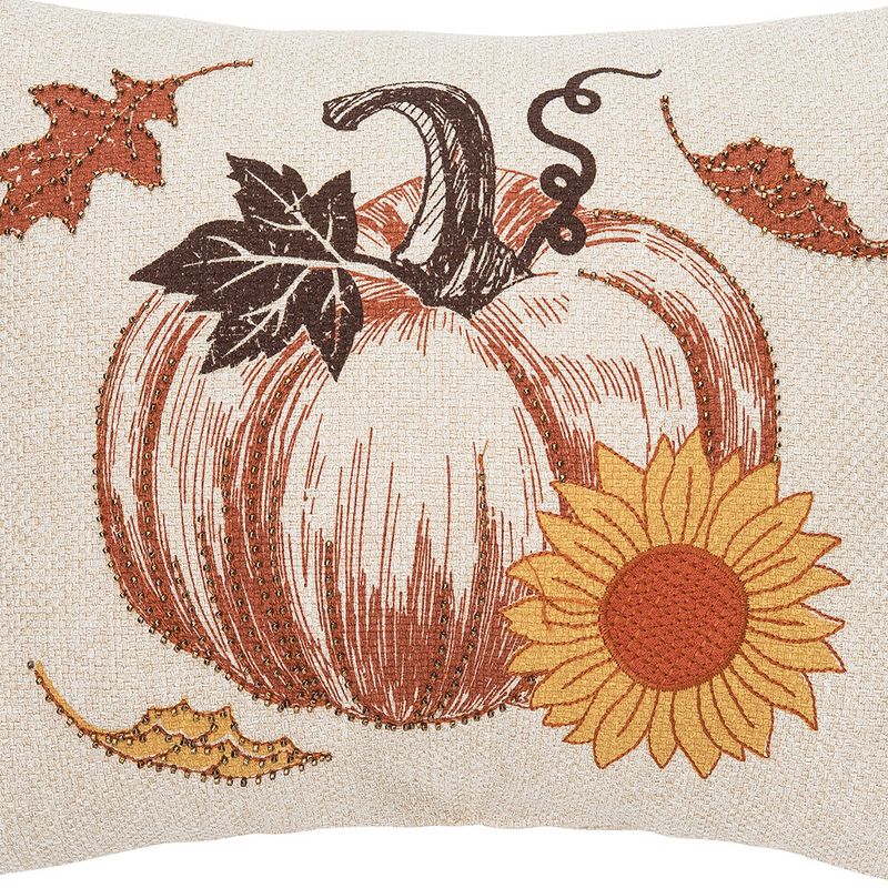 C&F Home 13" x 18" Harvest Time Pumpkin Embellished Fall Throw Pillow, 3 of 9