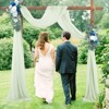 Outdoor Backdrop Curtain,Densed Elastic Wedding Arch Drapes Photo Photography For Ceremony Reception,Gray green - 2 of 4