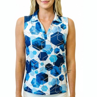 Women's Deep Sea Sleeveless Golf Polo - Yatta Golf