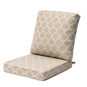 Patio Chair Cushions Waterproof for Outdoor Furniture with Removable Cover Deep Seat & Back Cushion - 1 of 4