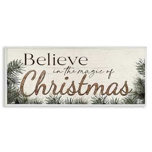 Stupell Industries Magic Of Christmas Phrase Black Framed Giclee Art - 1 of 4