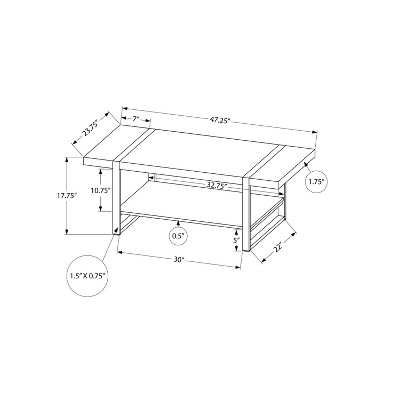 Modern Farmstead 47'' Black Metal and Brown Wood Coffee Table