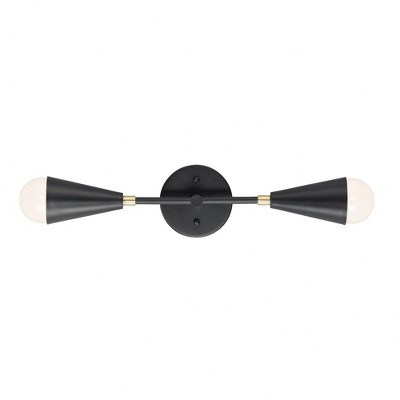 Maxim Lighting Lovell 2 - Light Wall Light in  Black/Satin Brass