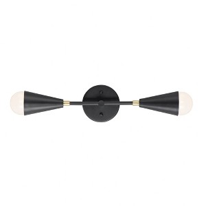 Maxim Lighting Lovell 2 - Light Wall Light in  Black/Satin Brass - 1 of 3