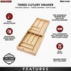 Rev-A-Shelf Kitchen Utensil & Cutlery Pullout Drawer Tray Organizer with Blumotion Soft Close Slides, Wood - 2 of 4