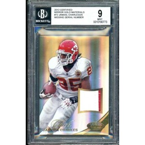 Jamaal Charles Card 2012 Panini Certified Mirror Gold Materials #72 BGS 9 - 1 of 2