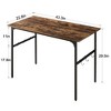 VECELO 32/43 in. Small Computer Desk, Writing Desk with Hooks, Work Desk with Adjustable Feet for Small Space, Brown - 3 of 4