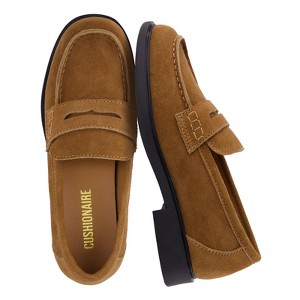 CUSHIONAIRE Raye Women's Genuine Leather Penny Loafers - Slip On