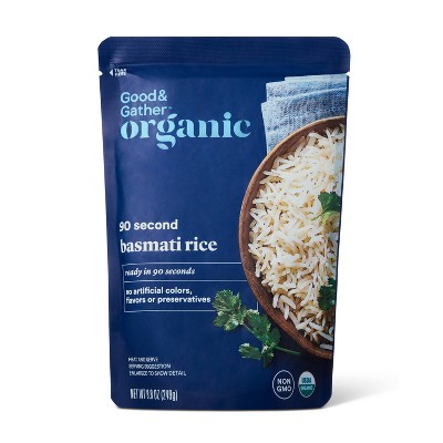 90 Second Organic Basmati Rice Microwavable Pouch - 8.8oz - Good &#38; Gather&#8482;