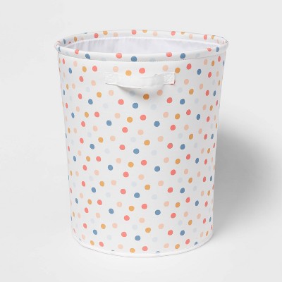 Black Polka Dots on White Small Plastic Storage Bin 6 Pack - by TCR