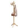 Free Standing Coat Rack Stand - Solid Wood Hall Tree with 10 Hooks, Dark Walnut Finish for Entryway and Hallway - 2 of 4