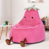 JIONJOY 31" Eggplant-Shaped Toddler Chair - Soft Plush Kids Sofa with Washable Cover, Ages 4-12 - 2 of 4