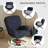 Modern Chenille Accent Chair with Faux Leather and Black Metal Base Frame-Christopher Knight Home - 4 of 4