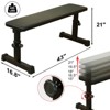 Vynxaria 440LBS Capacity Flat Weight Bench Adjustable Height (15"-21"), Thickened Steel Frame, for Full-Body Strength Training - 4 of 4