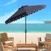 Venice Single Scallop 9Ft Crank Push Button Tilt Umbrella - PAT8010 - Safavieh - 2 of 4