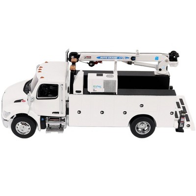 Peterbilt 536 Auto-Crane Titan 85-Body HC14-Crane Work Truck with Miller EnPak White 1/50 Diecast Model by Diecast Masters