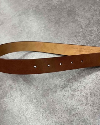 Women's Oval Tapered Center Bar Reversible Belt - A New Day™ Cognac/Black M