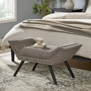 Airsurfer Compact Charcoal Gray Bench Modern Accent Bench Decorative Furniture for Bedroom or Living Room - 1 of 4