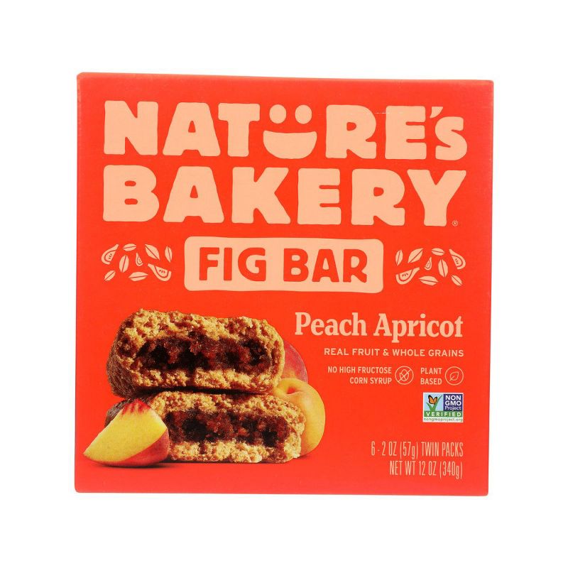 Nature's Bakery Stone Ground Whole Wheat Peach Apricot Fig Bars - Case of 6/6 pack, 2 oz, 1 of 8