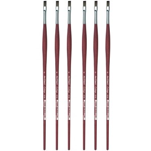 da Vinci COLLEGE Student Brush, Synthetic, Acrylic & Oil, Flat, Series 8740, Size 6, Pack of 6 - 1 of 3