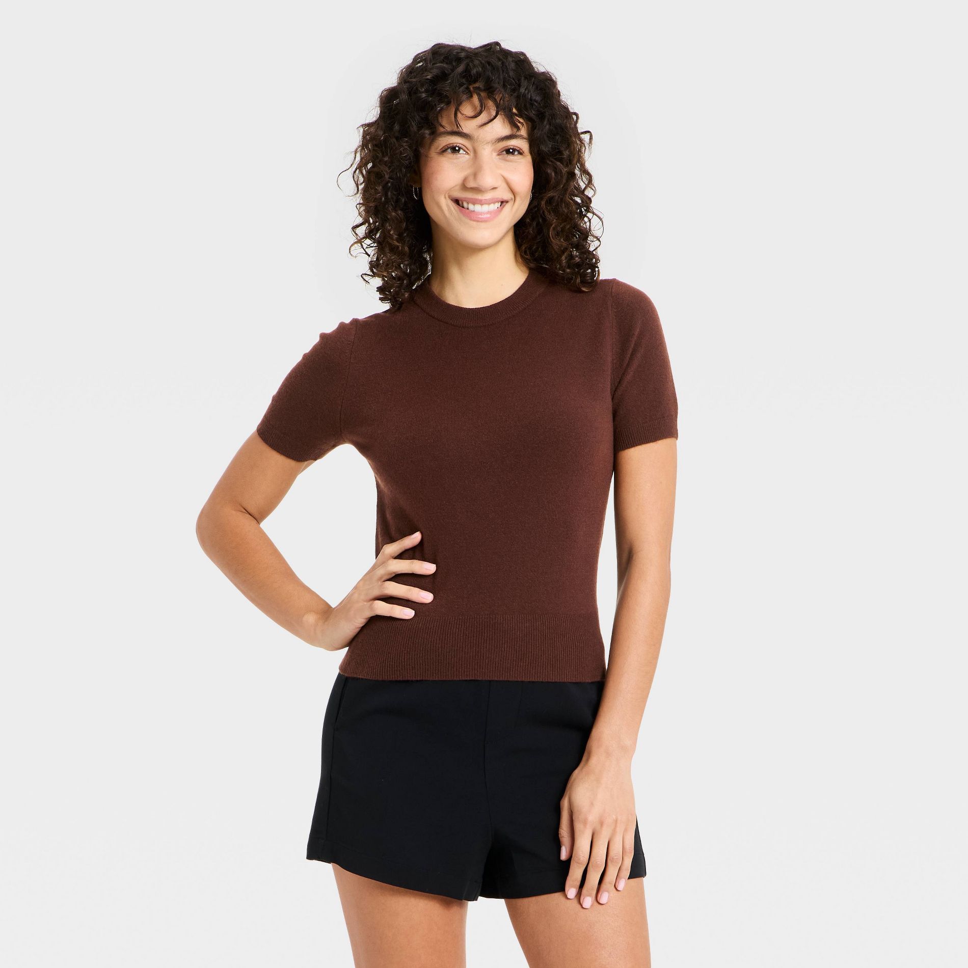 Women's Short Sleeve Crewneck Sweater - A New Day™