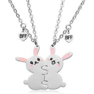 Best Friend Pendants Jewelry BFF Necklace 2 Gifts Matching Friendship Necklaces for 2 Teen Boys Girls Bestie Sister. - 1 of 4