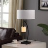 28.5" Contemporary Arc with Hanging Pendulum Metal Table Lamp Black - Ore International: Transitional Design, Dual Drum Shade, UL Listed - 3 of 4