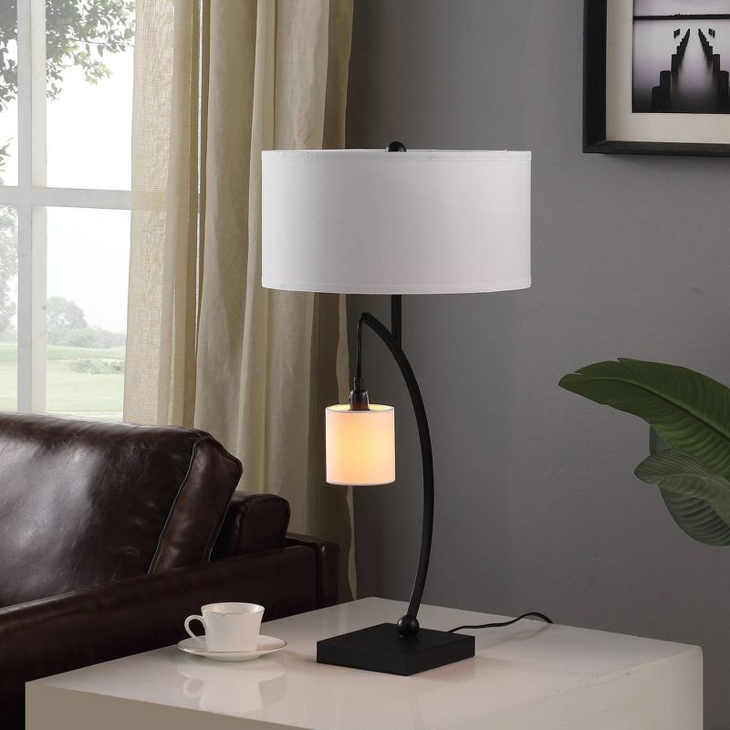 28.5&#34; Contemporary Arc with Hanging Pendulum Metal Table Lamp Black - Ore International, 3 of 9