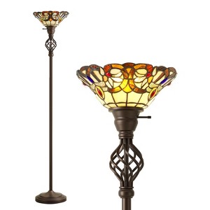 GTCLIGHTING Tiffany Floor Lamp, 71in Torchiere Tall Floor Lamps with Stained Glass, Reading Light for Living Room Corner Bedroom Home Office - 1 of 4