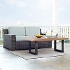 Beaufort 2pc Outdoor Wicker Chat Set - Mist - Crosley: Patio Furniture with Coffee Table & Cushions - image 2 of 4