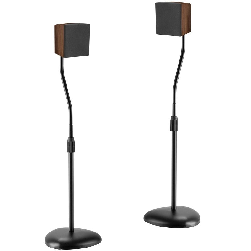 Mount-It! Speaker Floor Stands | 1 Pair | Height Adjustable Stands for Satellite and Bookshelf Speakers | Suitable for Carpet and Hardwood Floors, 2 of 9