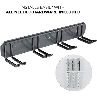 Heavy Duty Powder-Coated Wall-Mounted Ski Rack for 4 Pairs