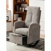 35.8"Accent Rocking Chair with Footrest High Back Rubber Wood Rocking Legs - 2 of 4