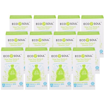 Ecosoul 4 Gallon Small Bin Bags - Case of 12/25 ct