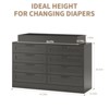 Changing Table Dresser with 8 Wood Drawers, Classic Nursery Dresser, Changing Shelves, Multi-Functional Diaper Changing Station, Dresser for Bedroom - 4 of 4