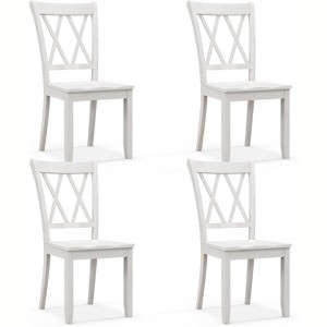ADILE Rubber Wood Dining Room Chair Set of 4, White - 1 of 4