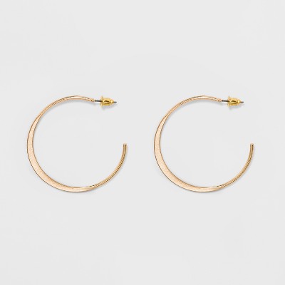 Open Hoop with Flat Casting Earrings - Universal Thread™ Gold